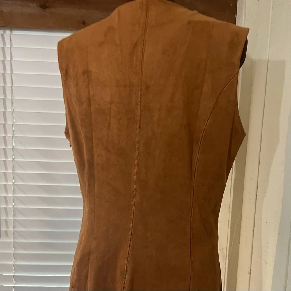 Elegant Suede look Tan Fringe Costal Cowgirl Dress by Oyrosy - Picture 7 of 13